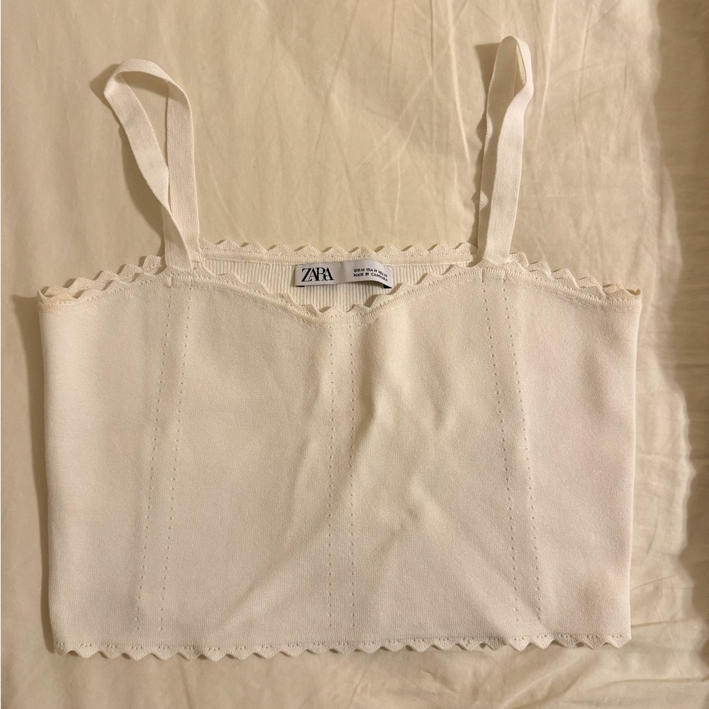 Zara white crop top